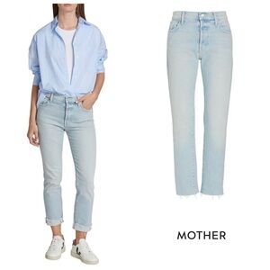 MOTHER Superior Scrapper Cuff Ankle Fray Jeans Lonely Hearts Club Button 25 VEUC